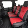 Ford Superduty rear leather seats in two-tone black with red body