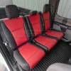 Replacement leather seat covers in black and red for ford superduty