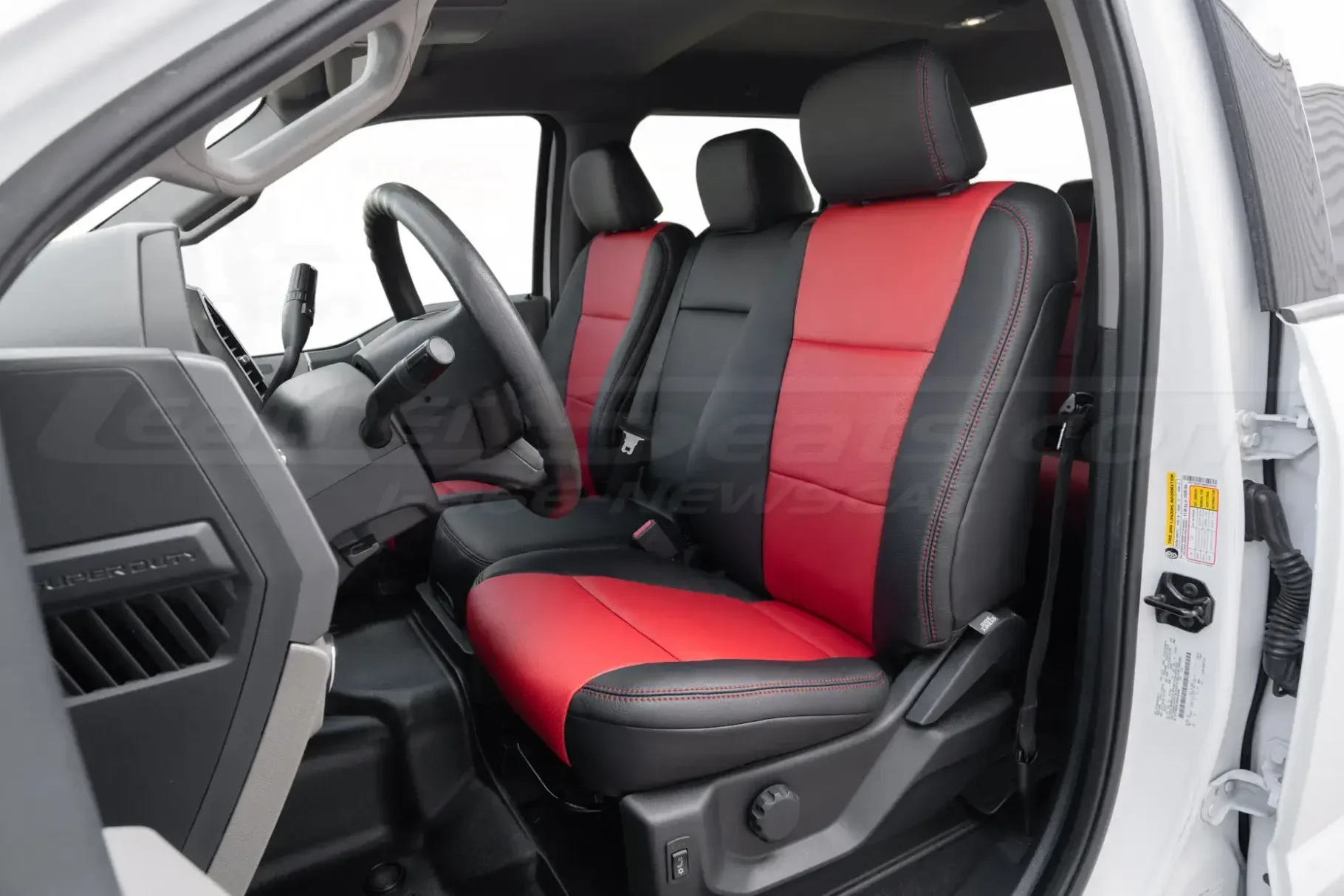 Ford Superduty front seats with aftermarket leather