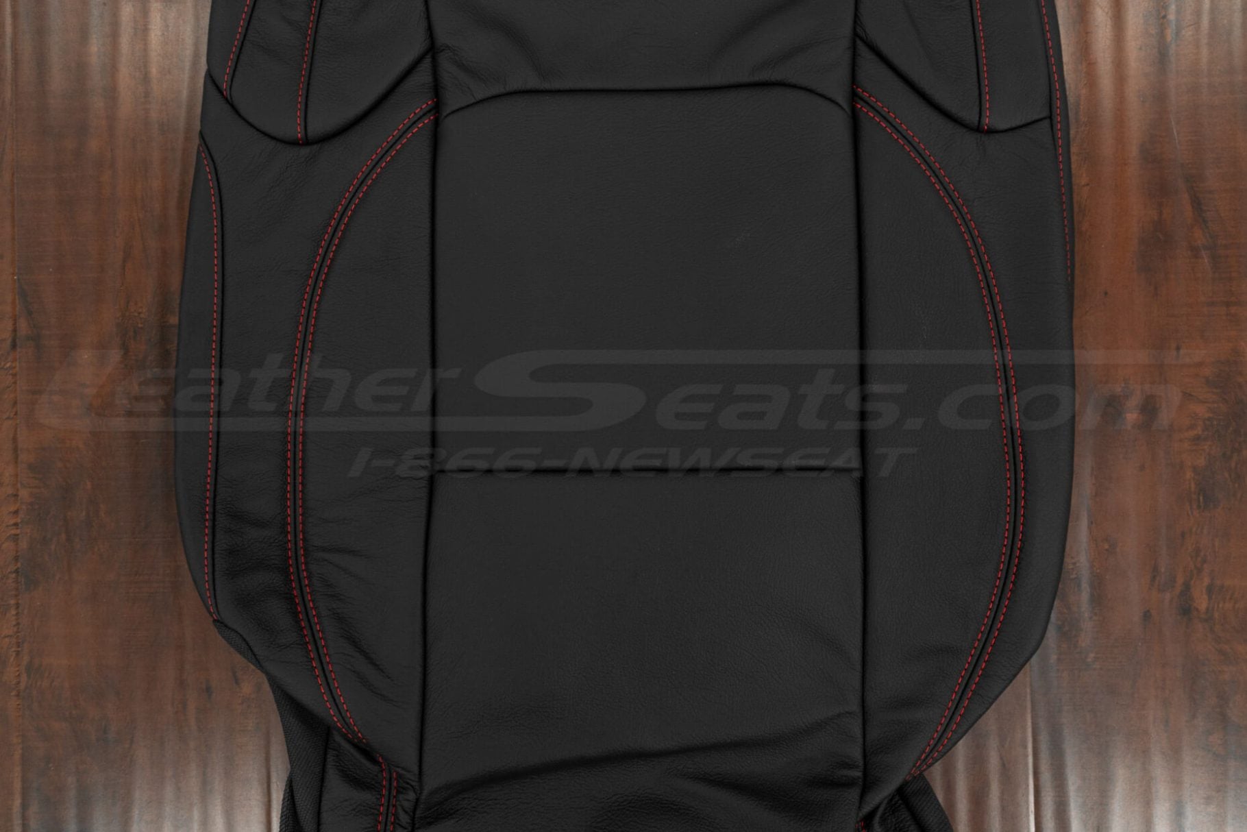 Insert section of Jeep Gladiator leather backrest upholstery