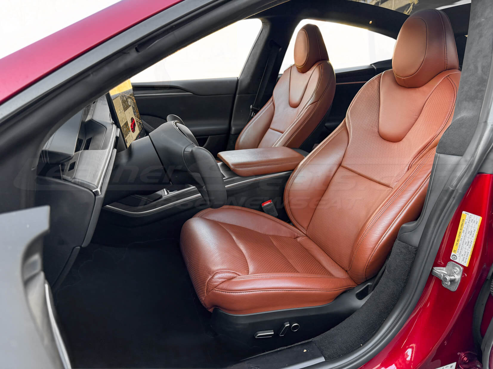 Tesla Model S custom brown replacement leather seats