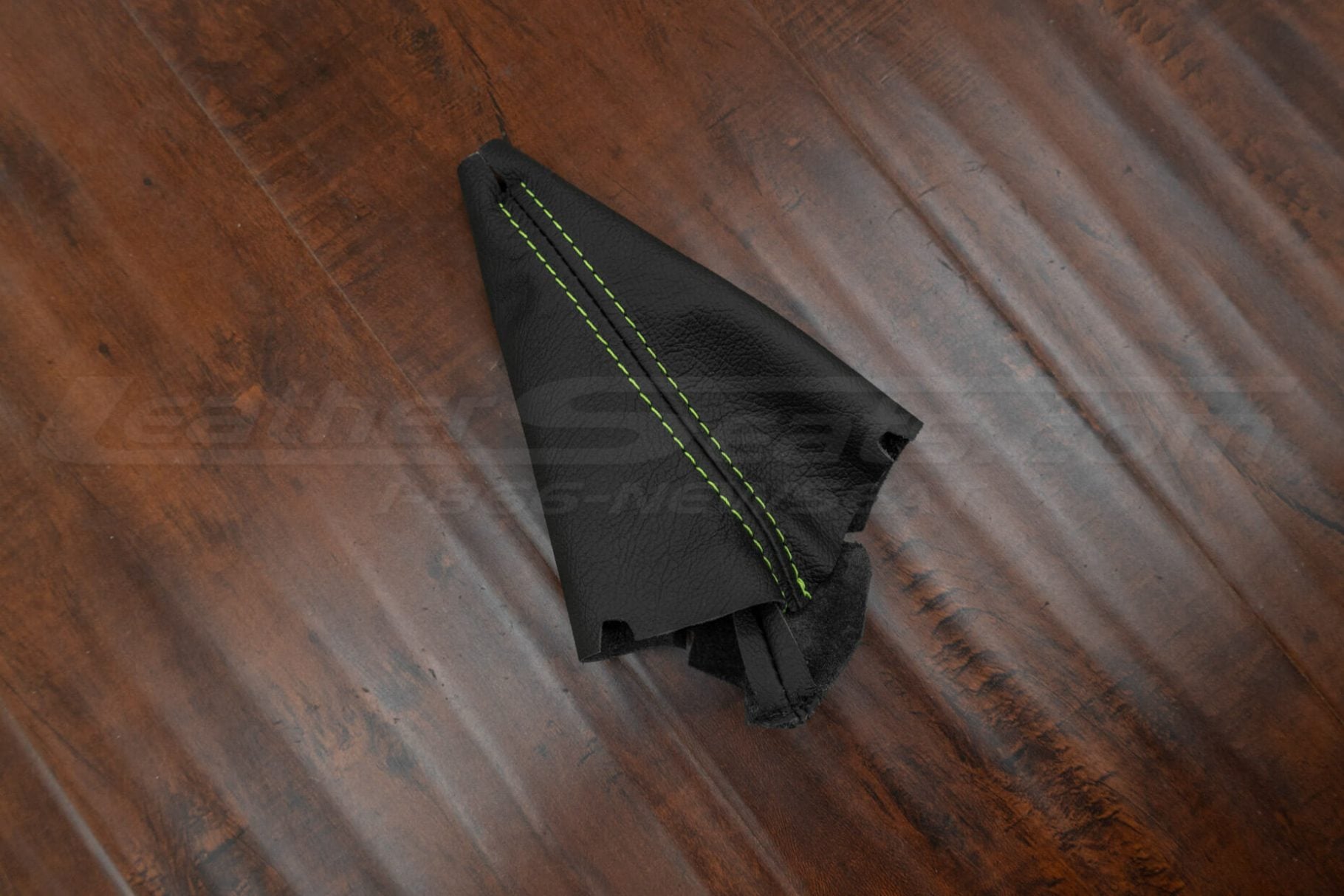 Side view of aftermarket e-brake upholstery for dodge viper