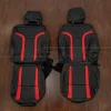 Black and bright red Ford Raptor leather seat covers - front row replacement upholstery