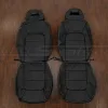 Black Volkswagen Beetle replacement leather seat covers. Front seat upholstery