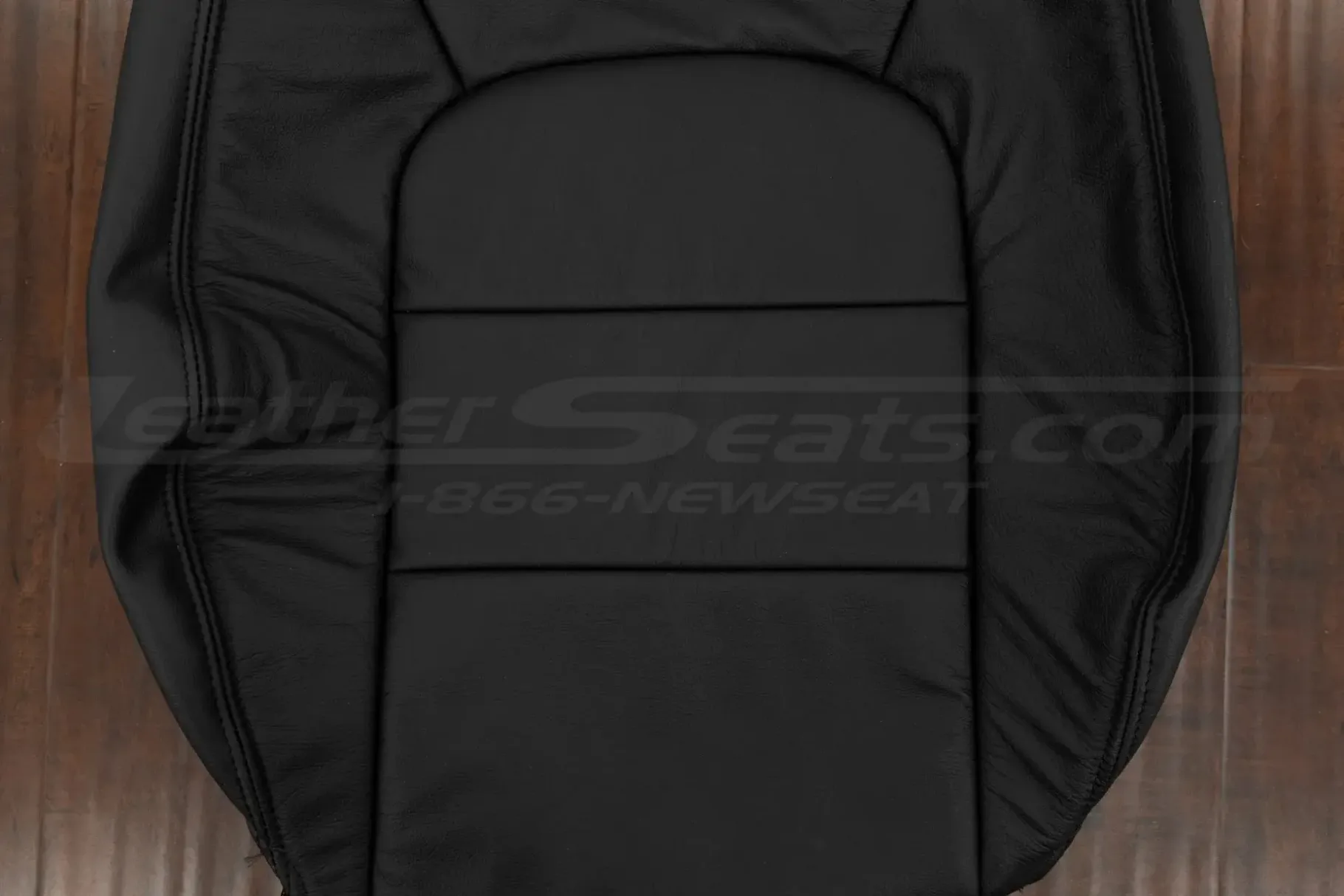 Insert sections of black leather backrest upholstery