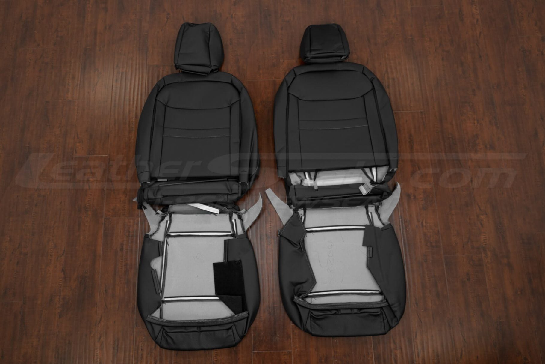 Front seat leather upholstery flipped