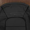Upper section of black leather backrest upholstery