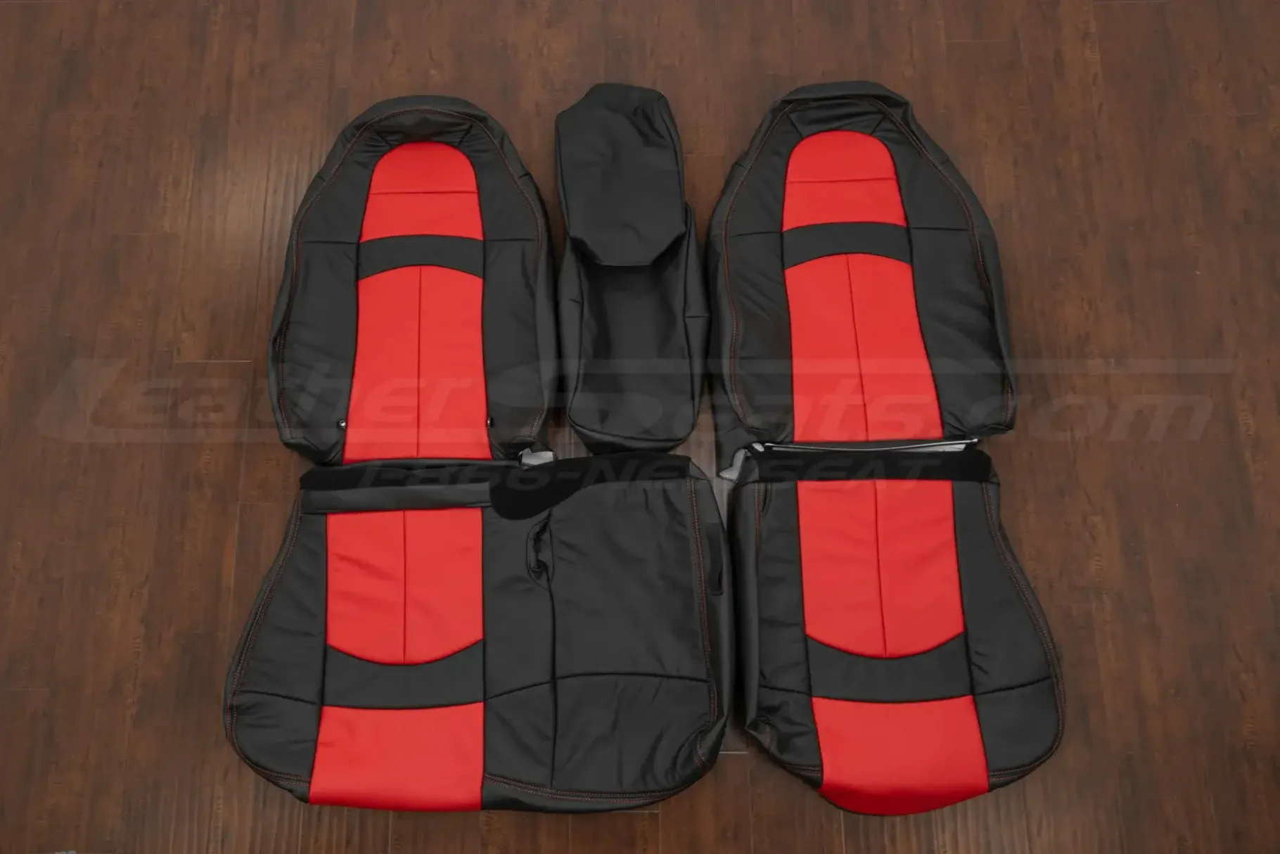 1999-2004 Ford F-150 SVT Lightning Black & Bright Red replacement leather seat covers - front seat upholstery