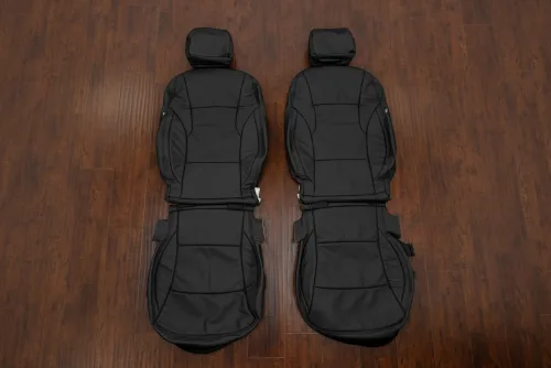 2011-2014 Hyundai Sonata Black replacement leather seat covers- front seat upholstery - Thumbnail