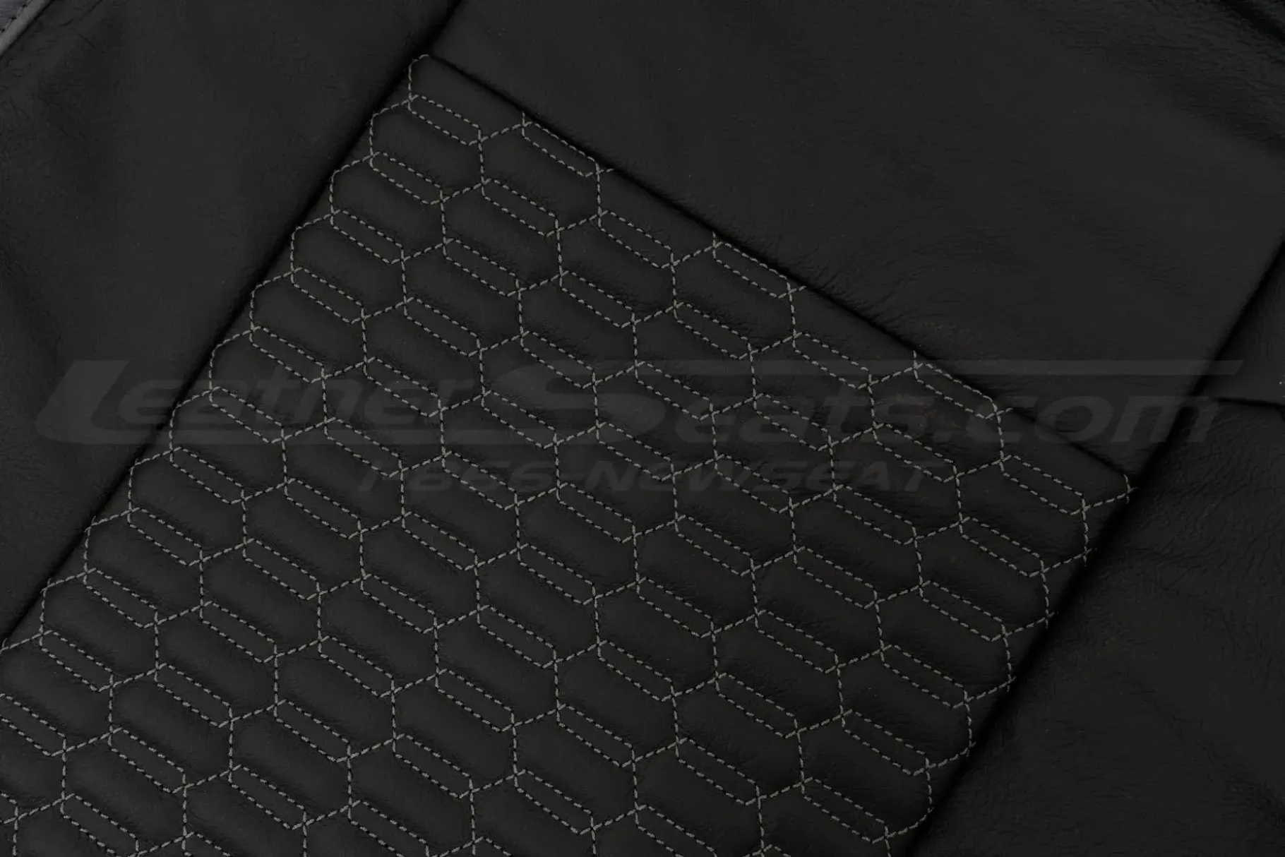 CNC Stitched Interlaced Hexagons design on leather