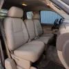 Passenger side of Chevy Silverado with aftermarket leather seats installed