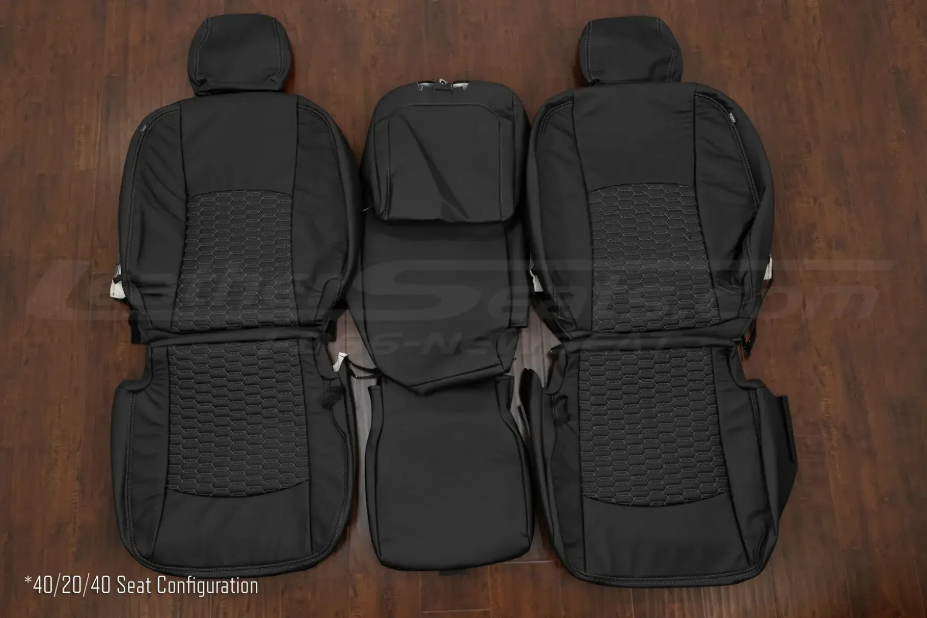 2013-2019 Ram Quilted Leather seat interior kit - black - Front seat 40/20/40