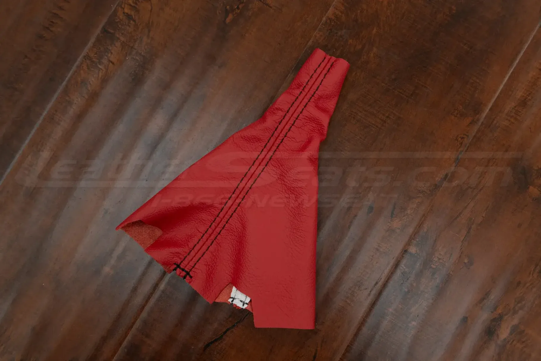 Flat lay ofCivic leather manual shifer upholstery