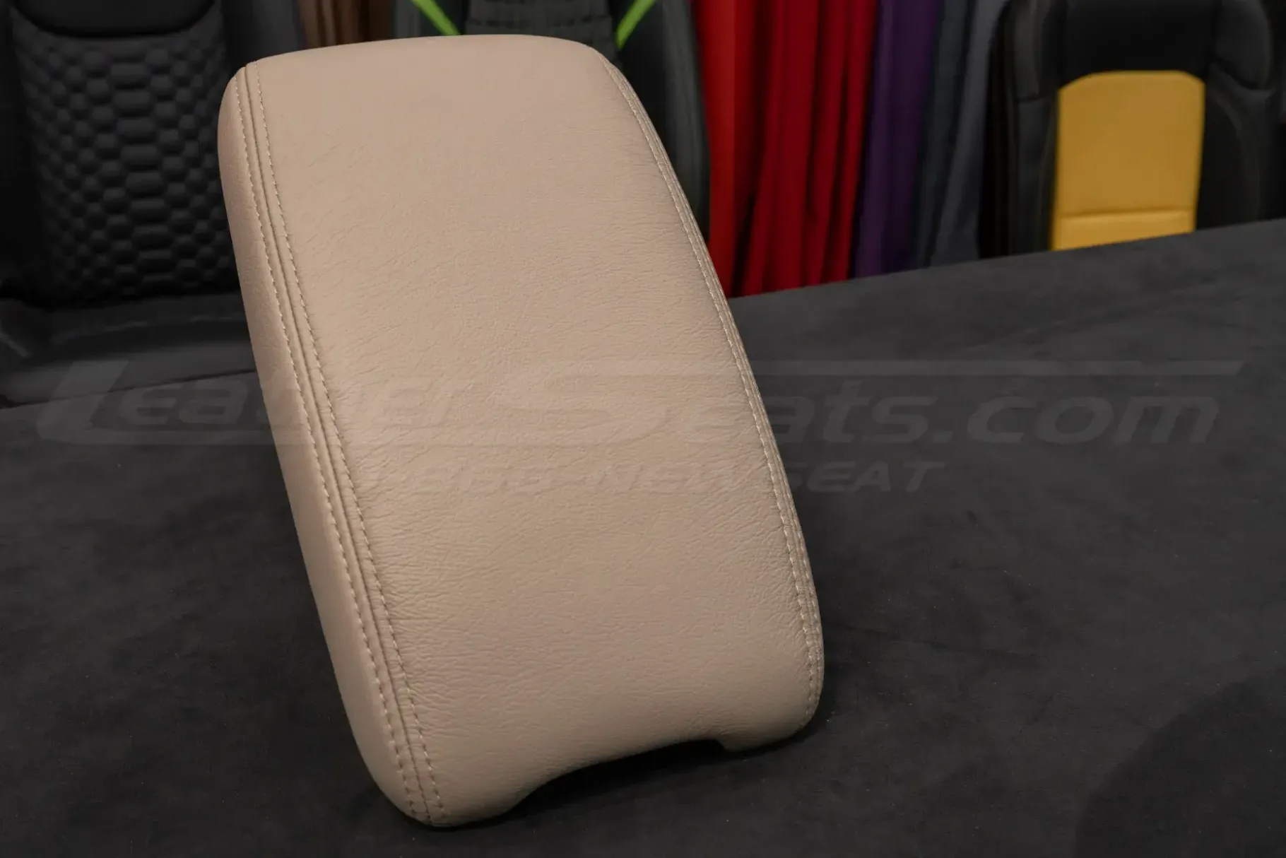 Ivory leather replacement center console cov er