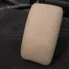 Top-down side view of aftermarket leather console cover for lexus lx470