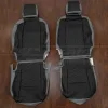 2016-2023 Toyota Tacoma Crater Grey & Black custom leather seat covers with Interlaced Hex Inserts - Front seat replacement upholstery