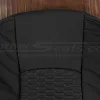 Upper section of ram leather quilted backrest