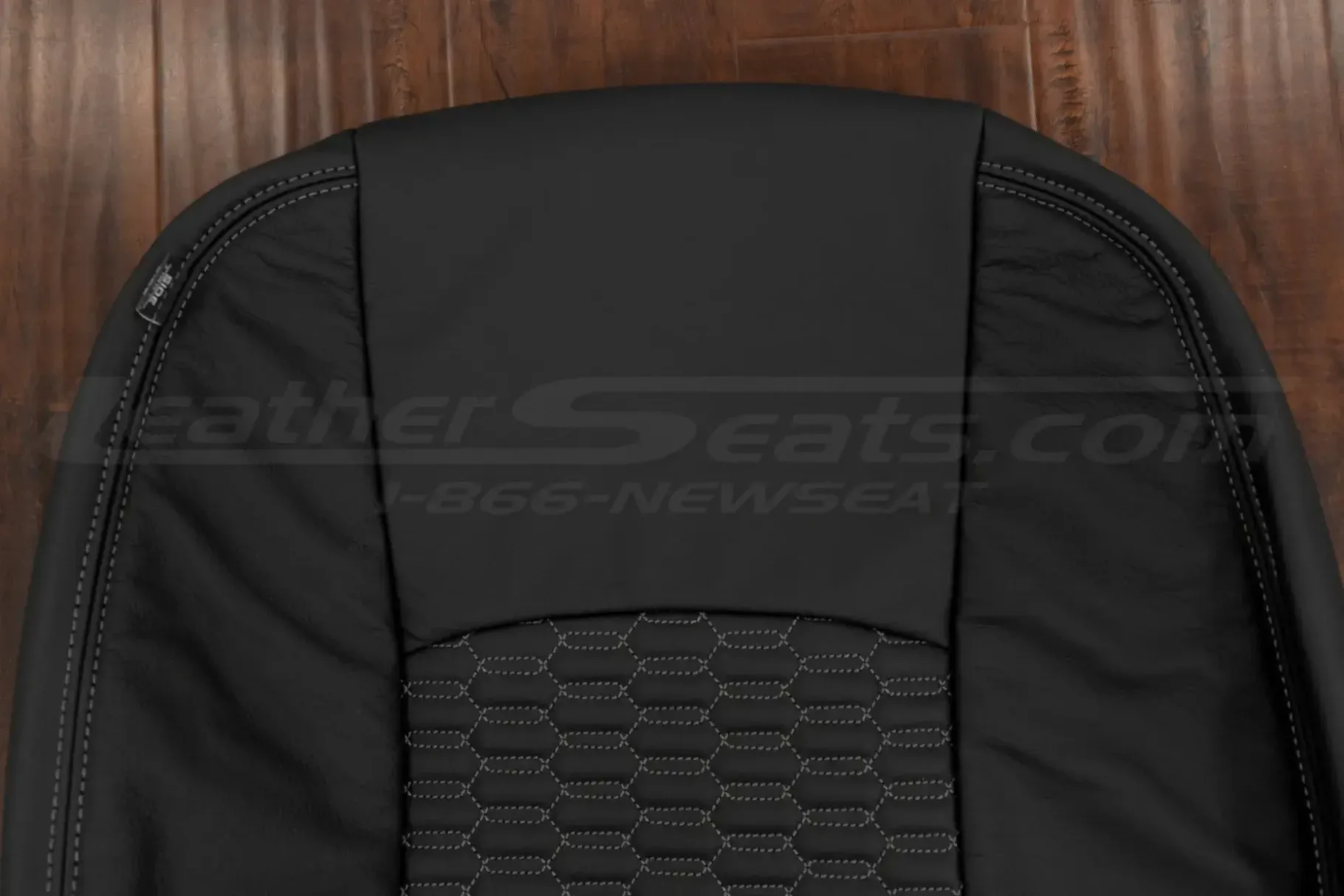 Upper section of ram leather quilted backrest