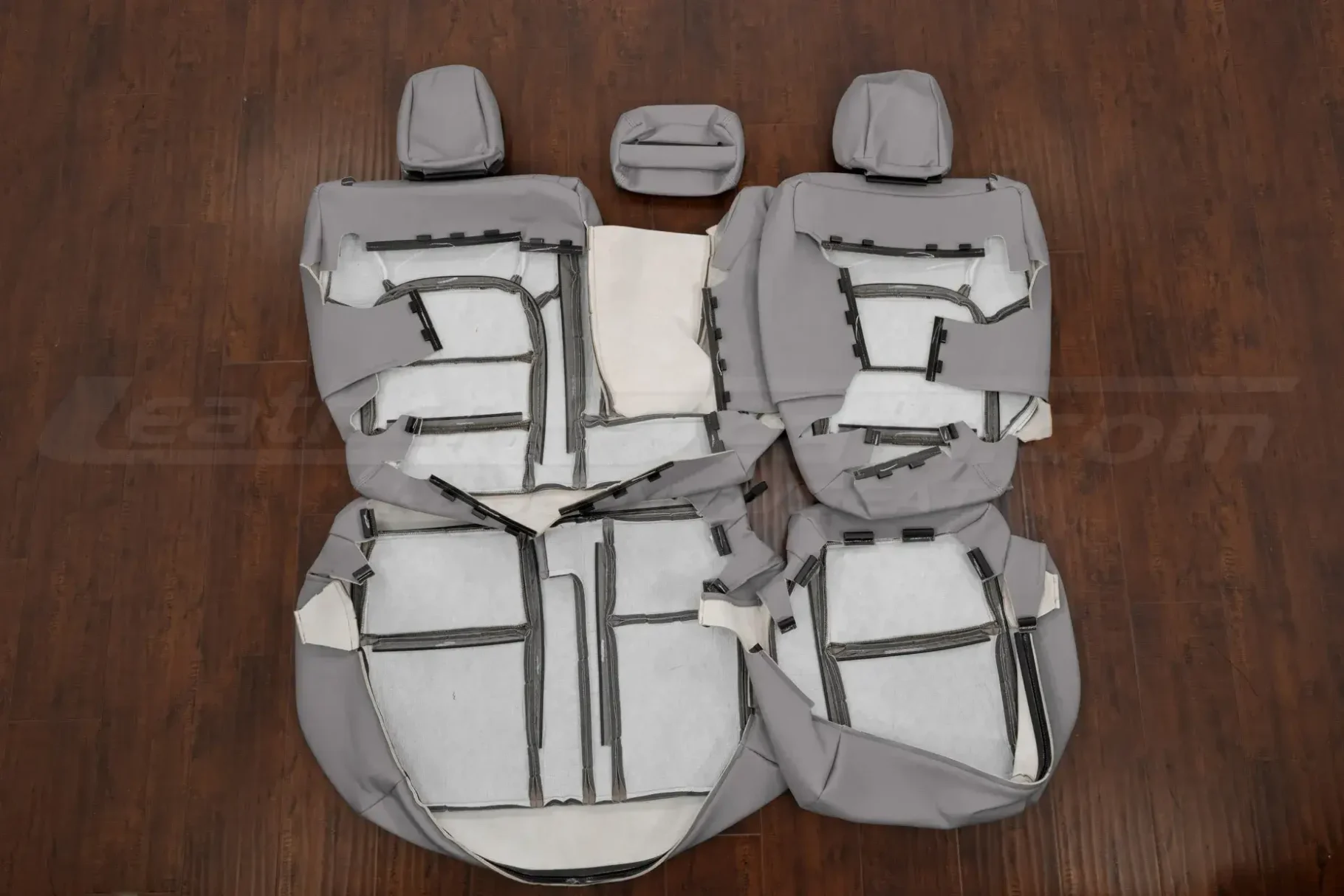 Grey Honda Pilot leather seats flipped
