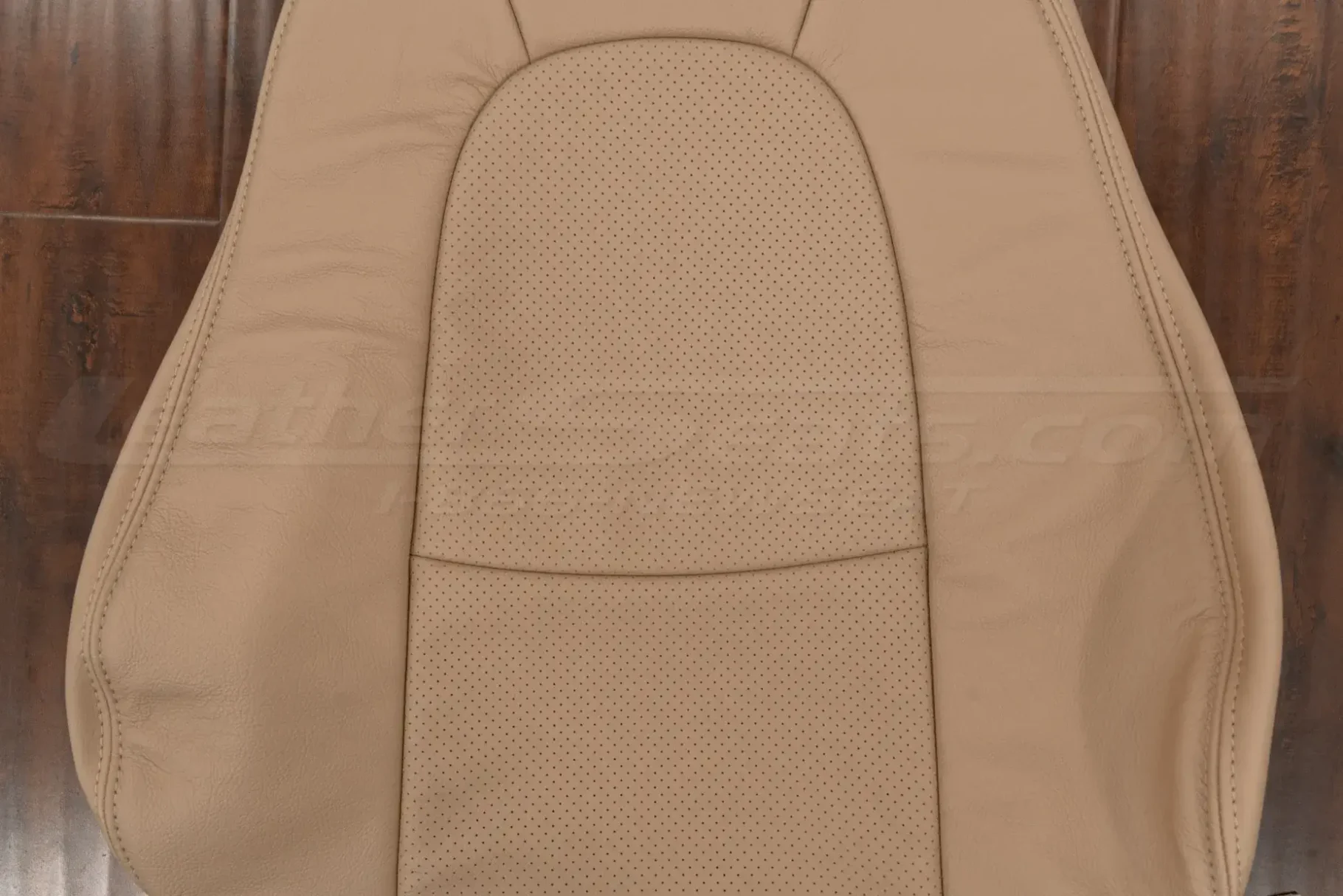 Perforated Body section of leather backrest upholstery
