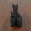 Front view of custom leather shift boot
