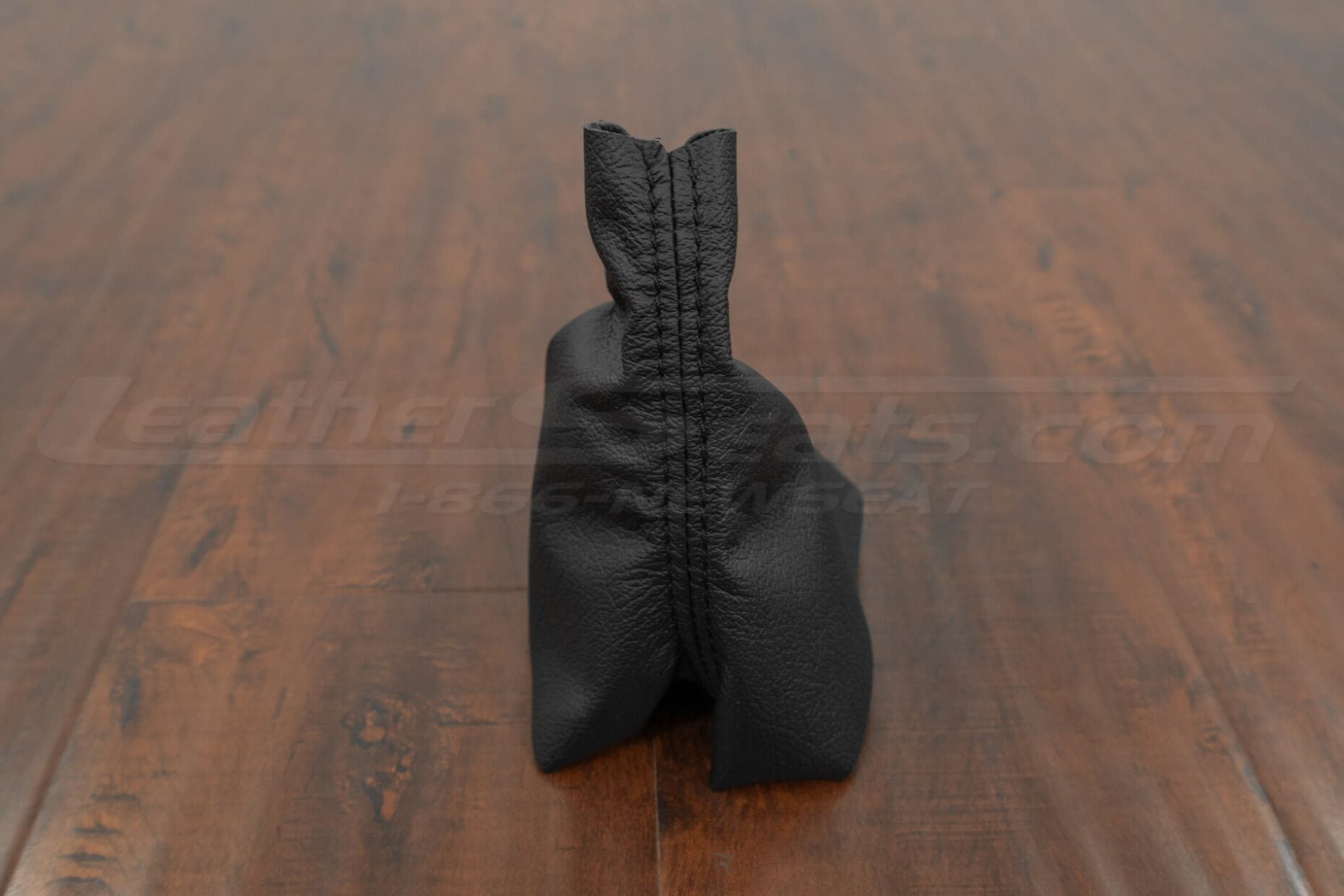 Front view of custom leather shift boot
