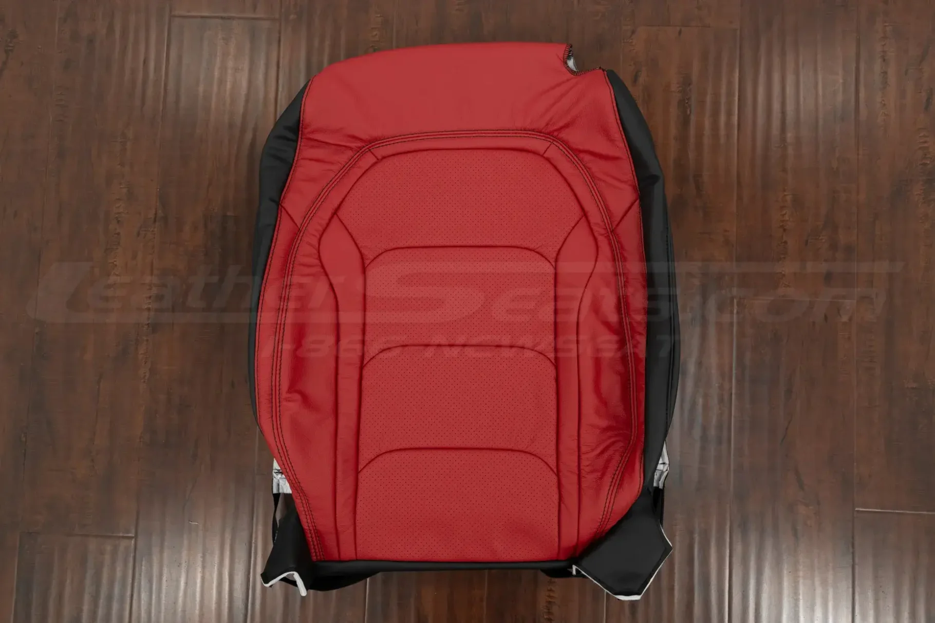 Chevy Camaro two-tone leather backrest cover with perforation