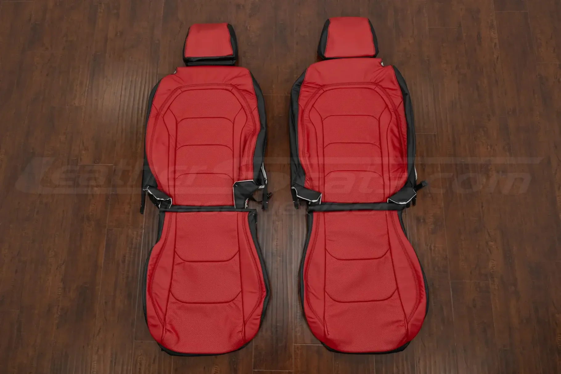 Chevrolet Camaro black/red replacement leather seat covers - front seat upholstery
