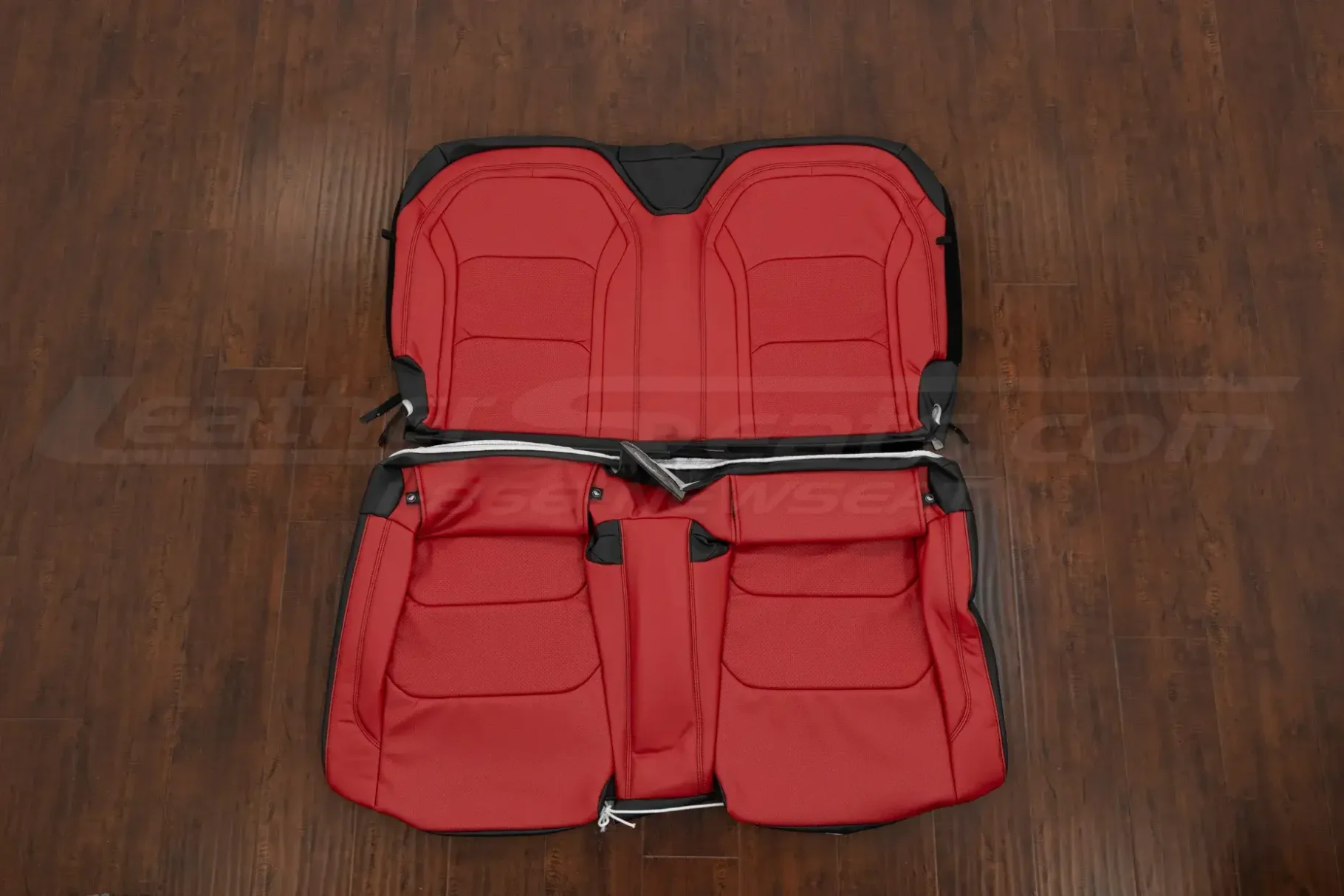 Black/Red Chevrolet Camaro custom leather seats - rear seat upholstery