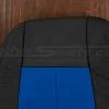 Upper section of two-tone trailblazer backrest upholstery