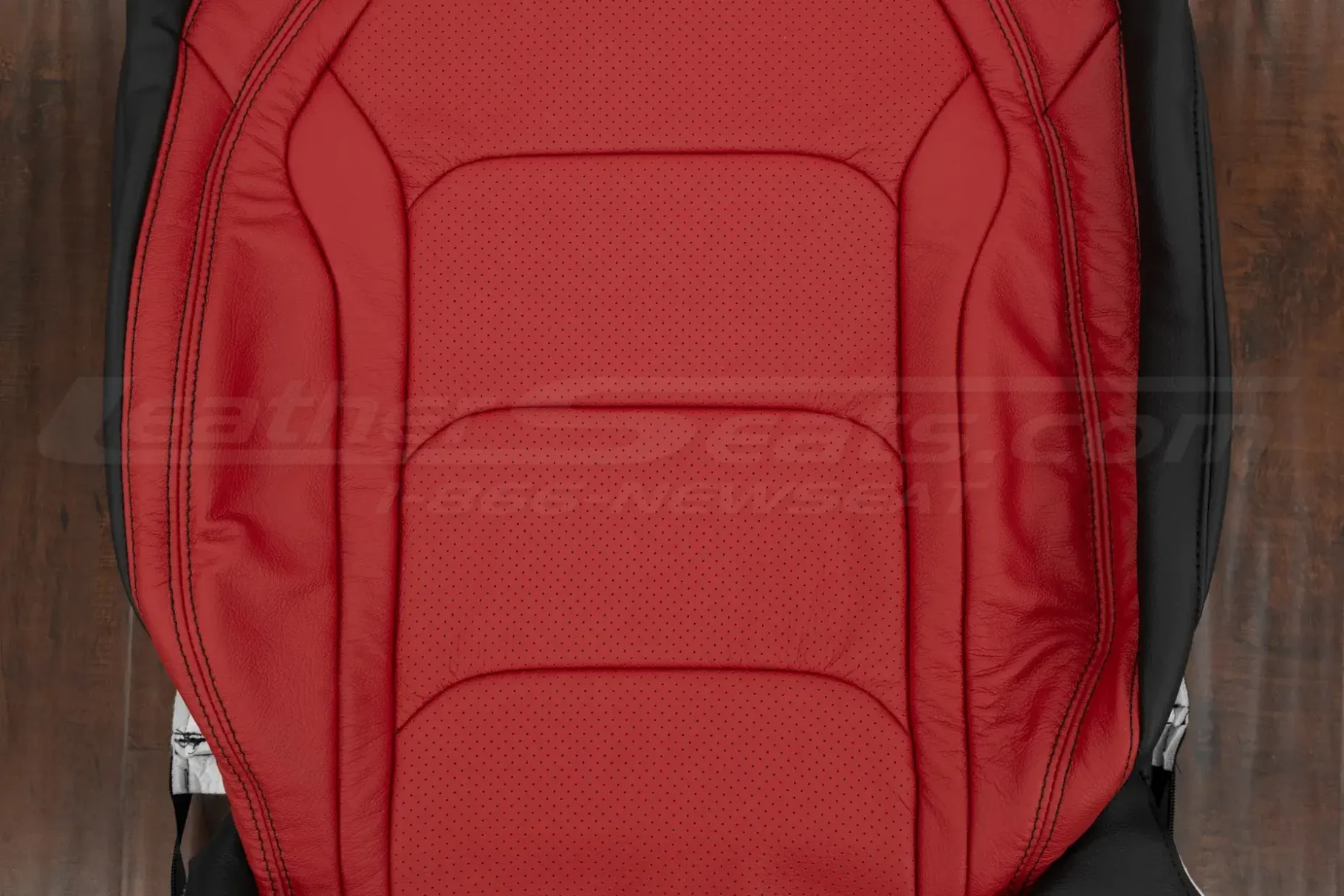 Perforated section of backrest upholstery
