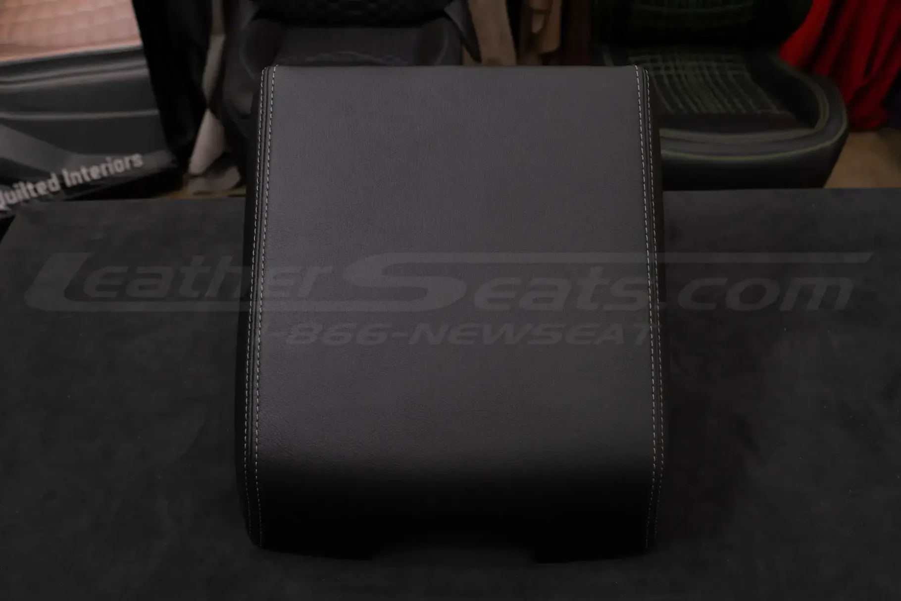 Front view of F-150 custom center console with no stripe