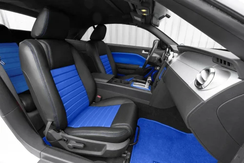 Ford Mustang with Black & Cobalt Blue Leather Seats installed - Featured