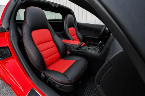 2005-2011 C6 Corvette Two-Tone Black and Bright Red Leather Seats - Featured Image