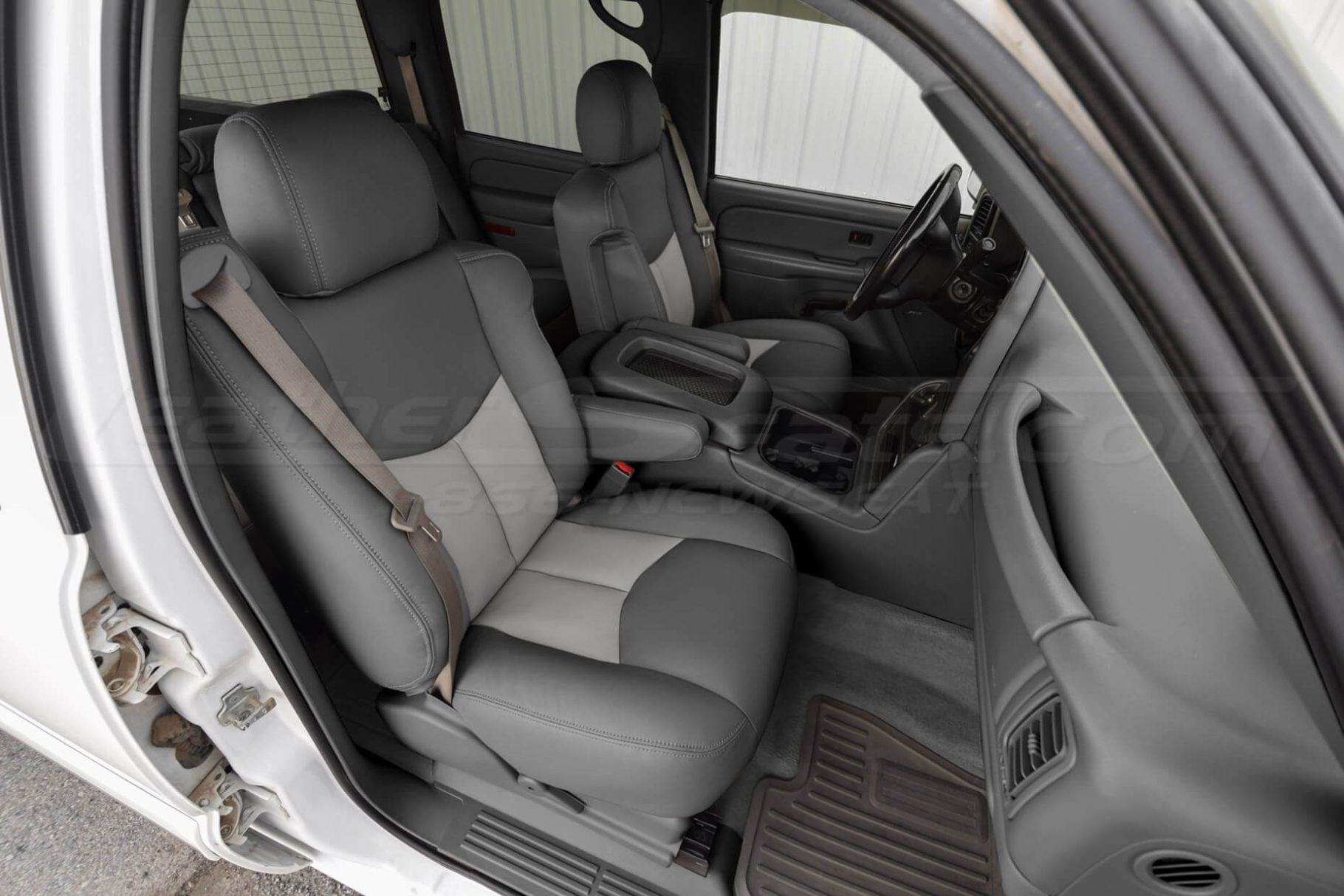 Custom Chevrolet Silverado leather seats installed