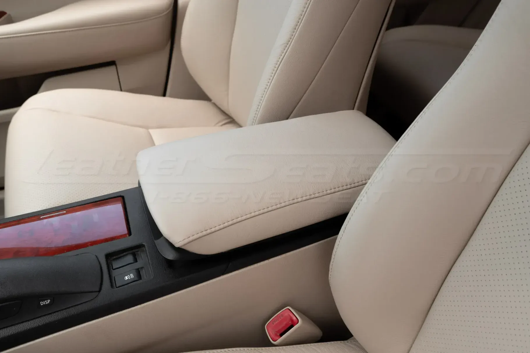 Side view of custom leather center console for lexus rx350/450h
