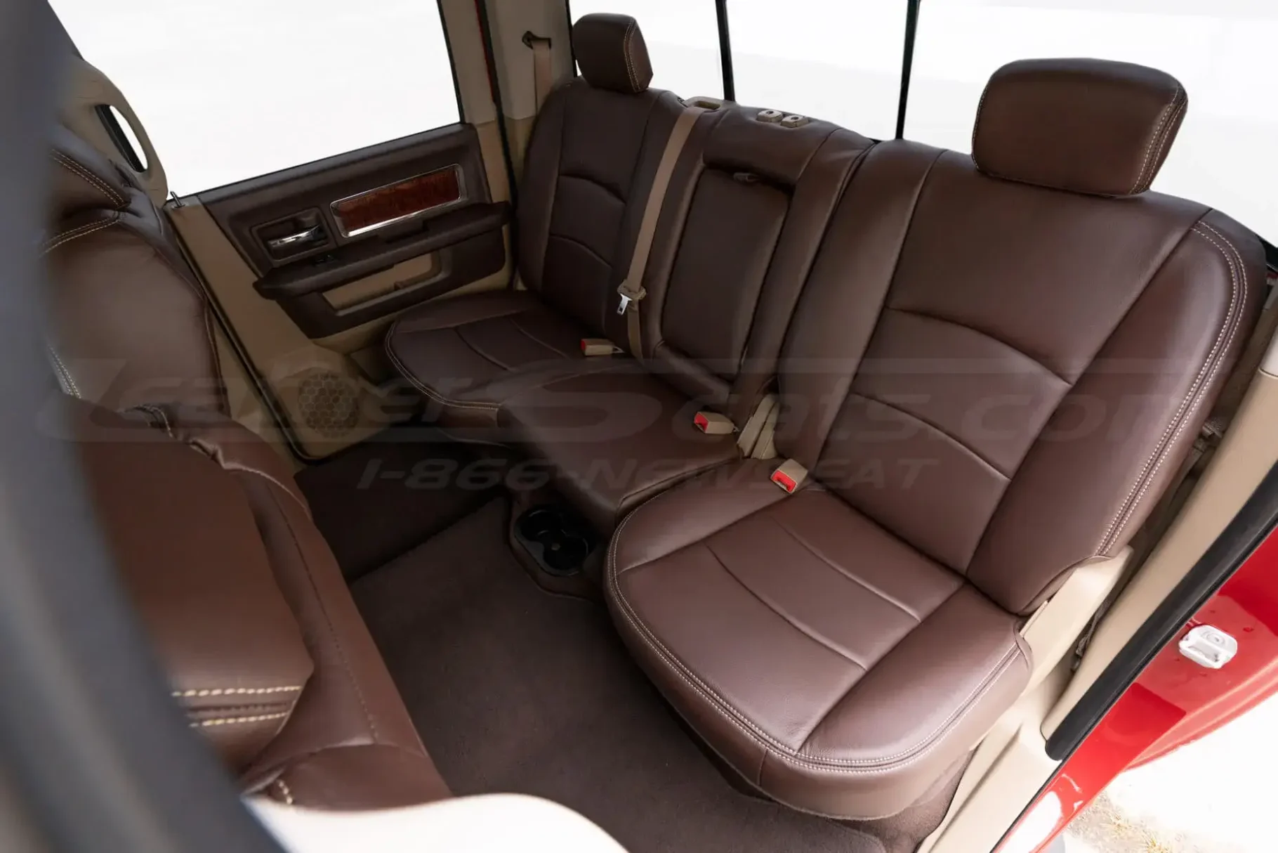 Dodge Ram replacement leather seat covers - Rear seats installed