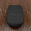 Front view of aftermarket leather console lid cover upholstery