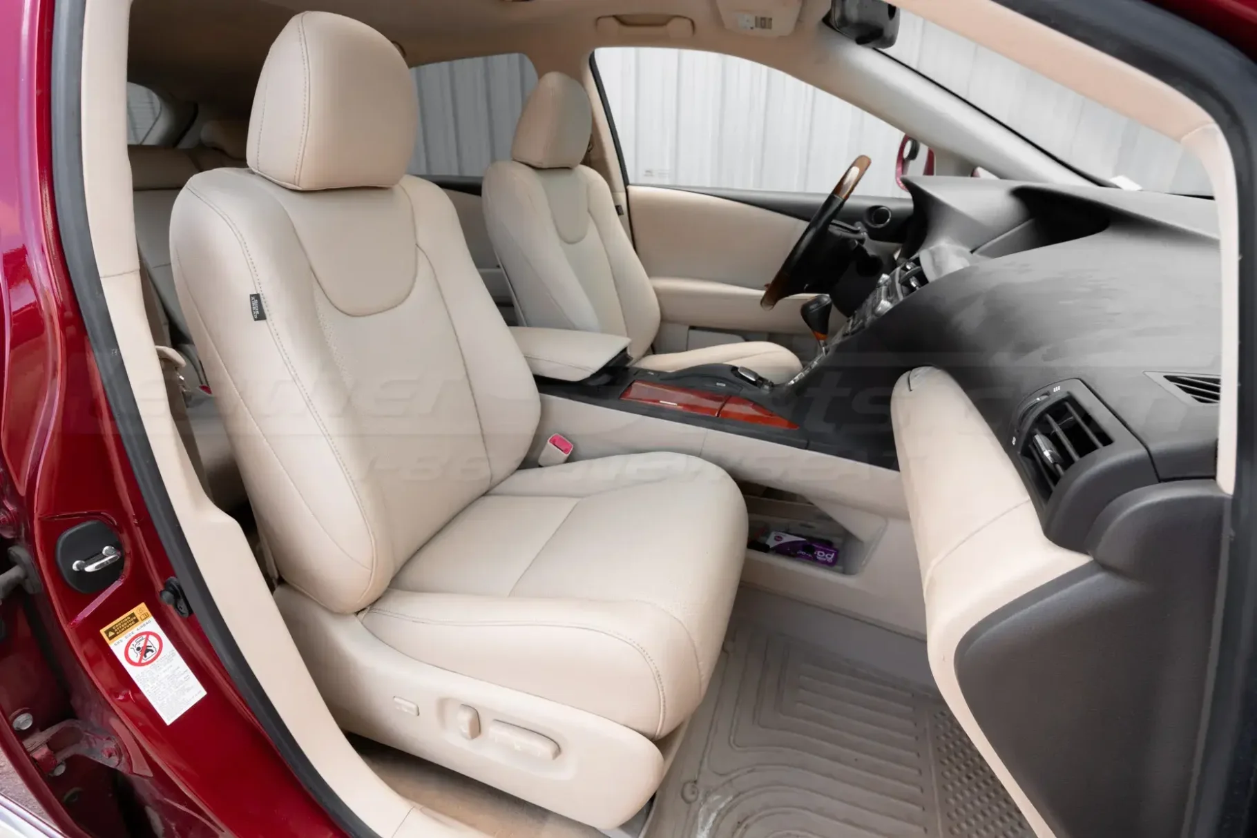 Lexus RX450h with installed aftermarket vanilla leather seats - passenger side