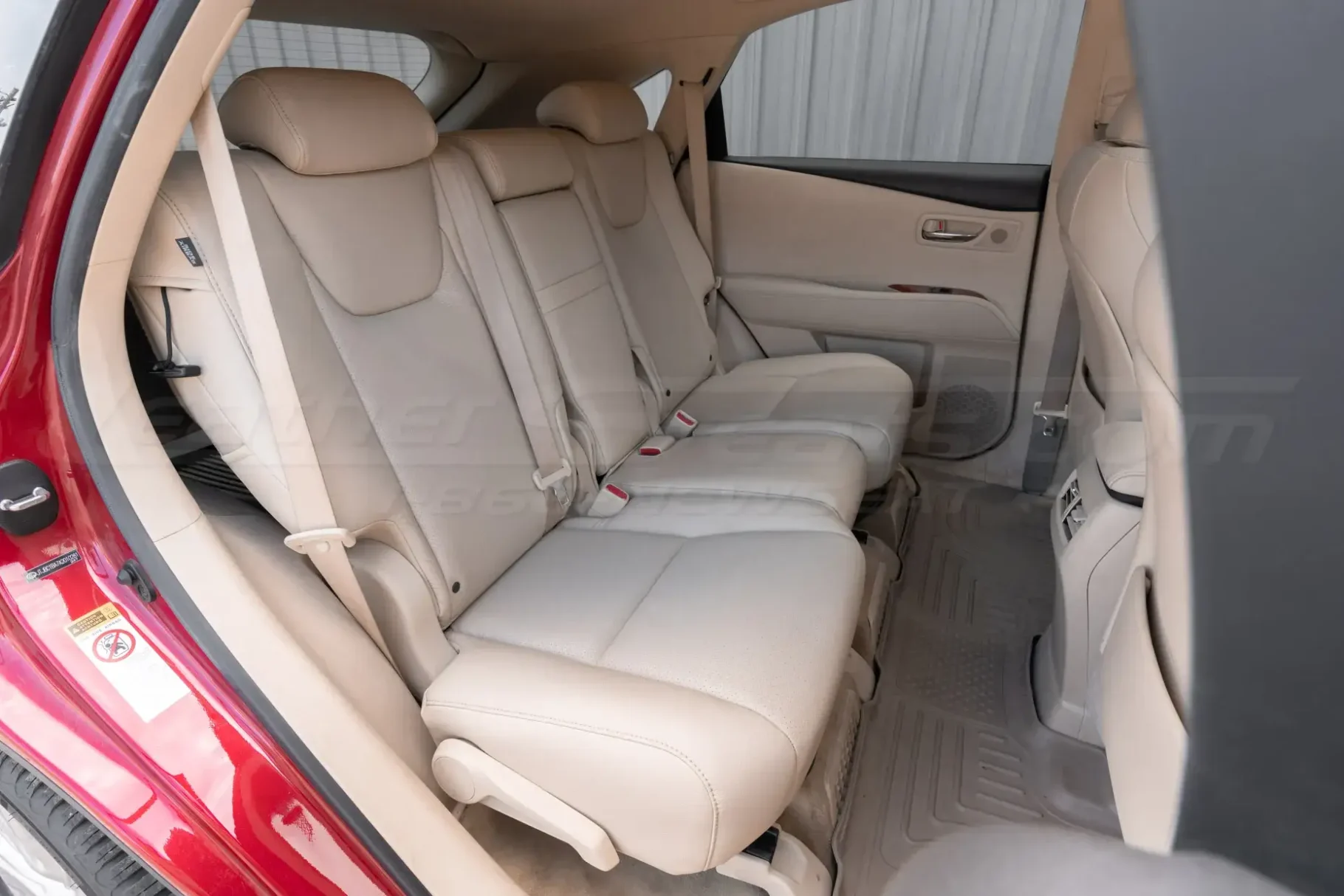 Vanilla replacement leather seat covers installed for lexus rx450h rear seats
