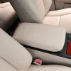 Passenger side view of leather center console lid for lexus rx450h
