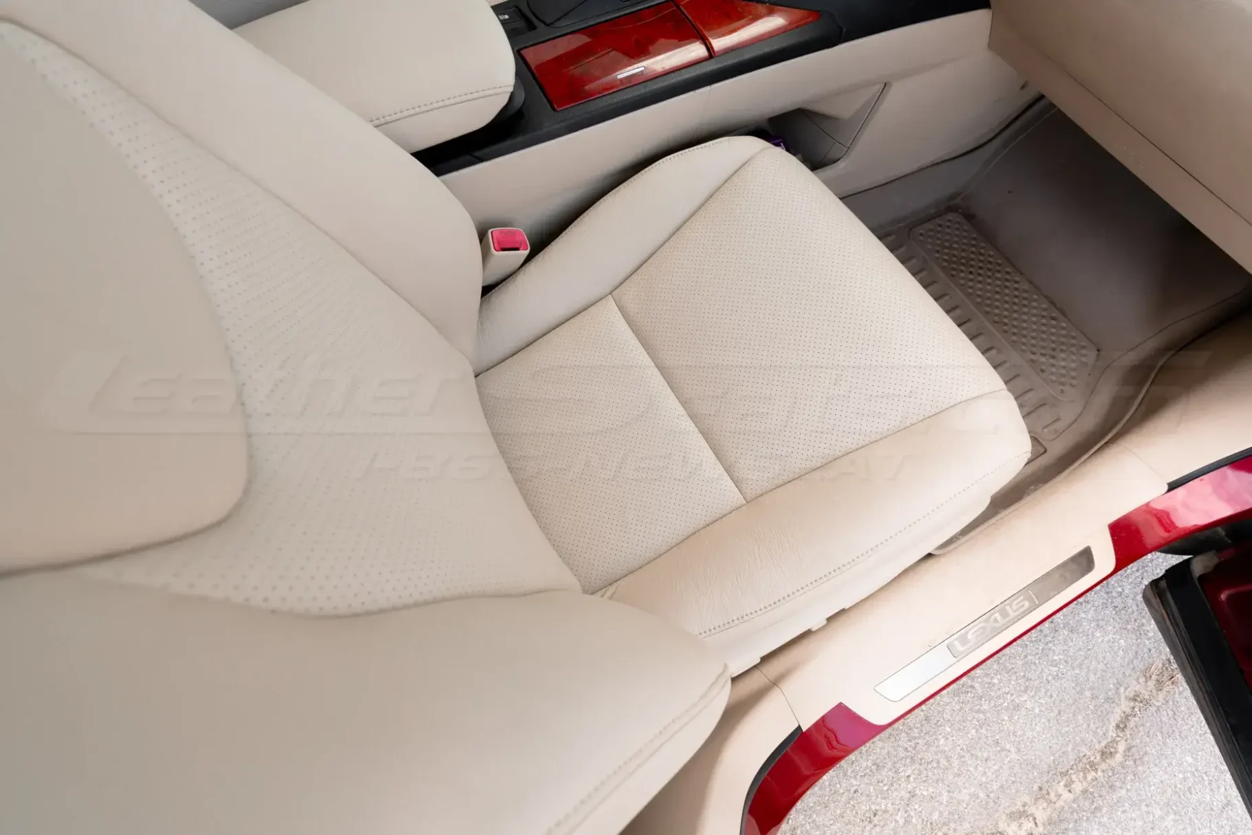 Perforated Combo sections of front passenger leather seat