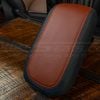 Aftermarket leather Ford Maverick console lid cover installed