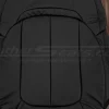 Insert section of black leather backrest upholstery