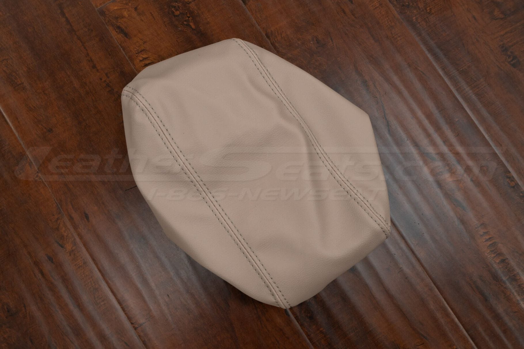 Side view of custom console lid upholstery for lexus SC