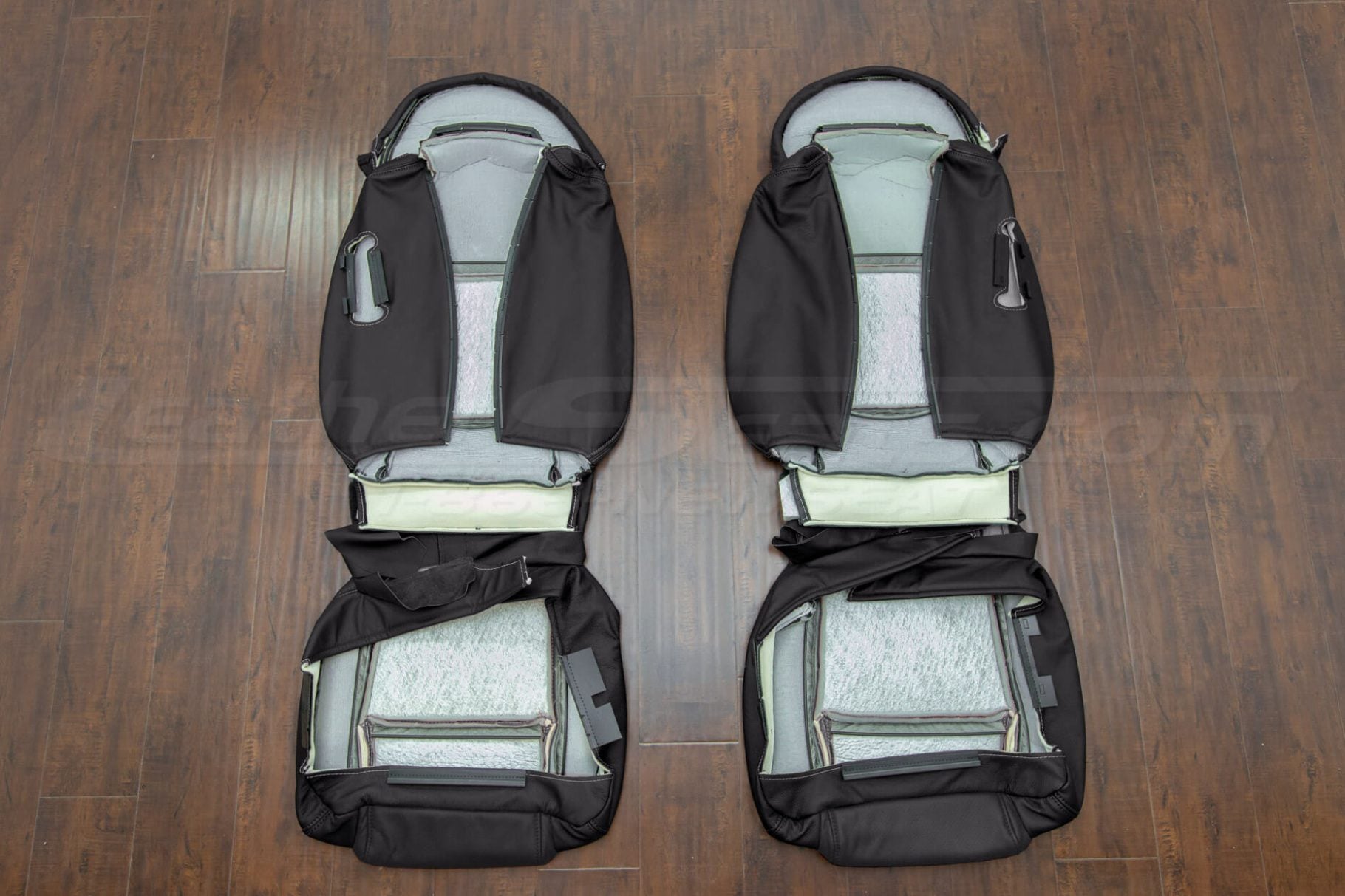 Front seat black SSR upholstery flipped