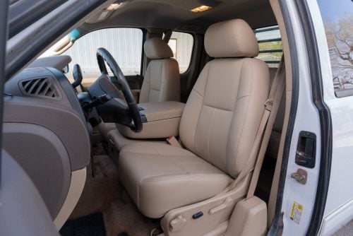 2007-2013 GMC Sierra installed Sandstone replacement leather seat covers