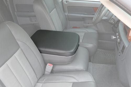 2006-2008 Dodge Ram leather center console lid cover installed