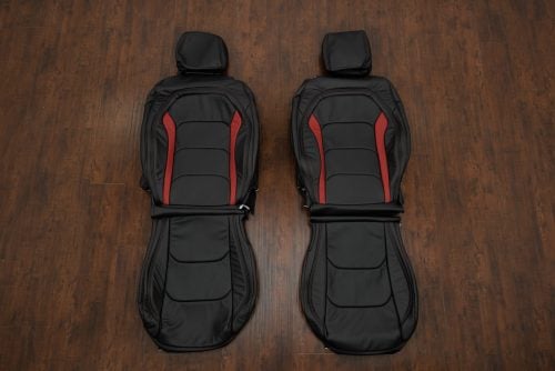 2016-2024 Chevrolet Camaro Black leather seat upholstery with Red wings
