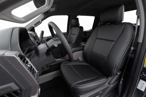2017-2022 Ford SuperDuty black leather seats with silver stitching
